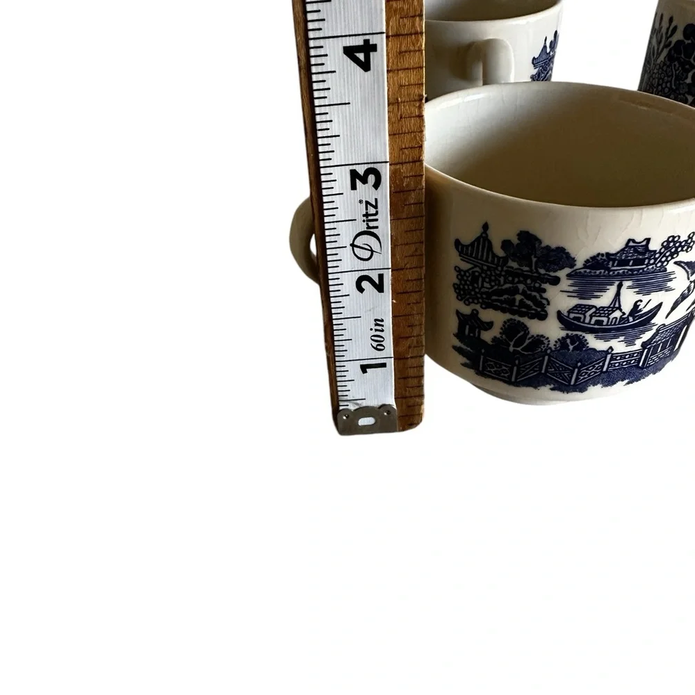 5 BLUE WILLOW CHURCHILL COFFEE TEA CUP MADE IN ENGLAND - Picture 13 of 14